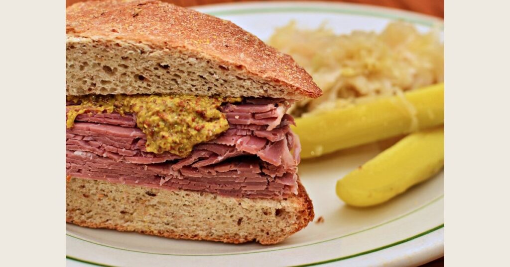 Cooked corned beef, shown as an illustrative example