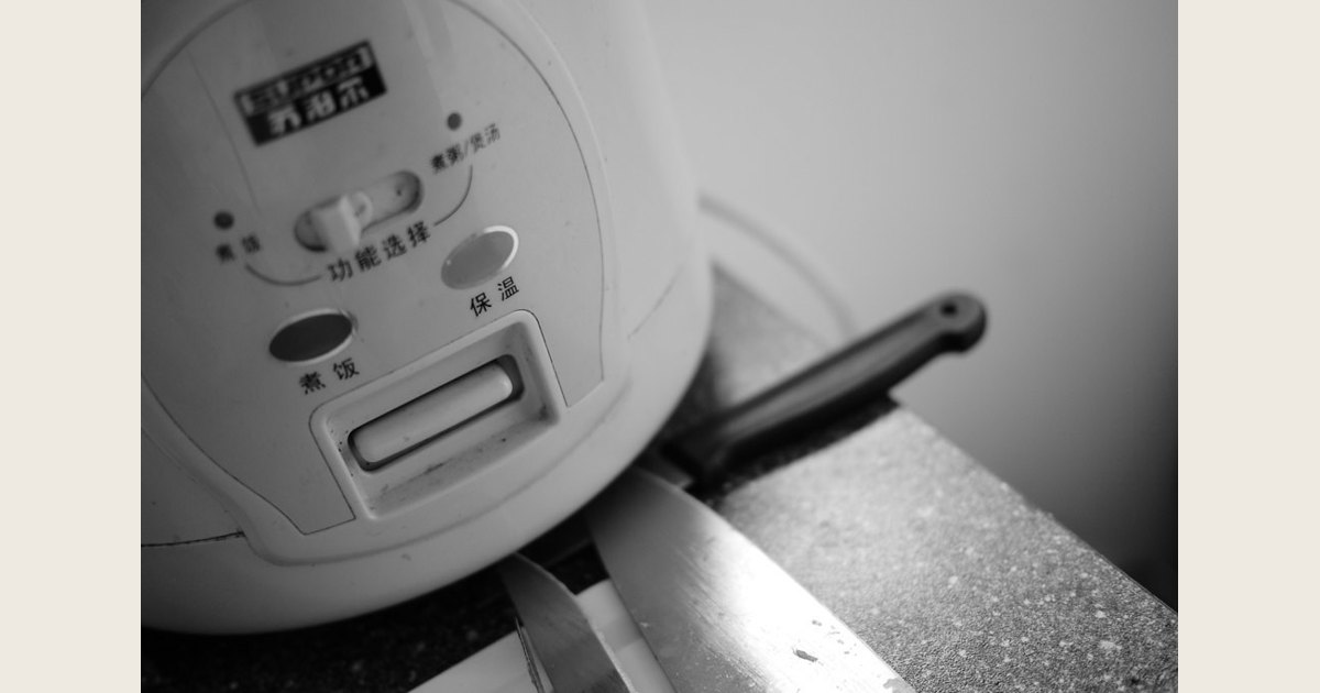 An electric rice cooker.